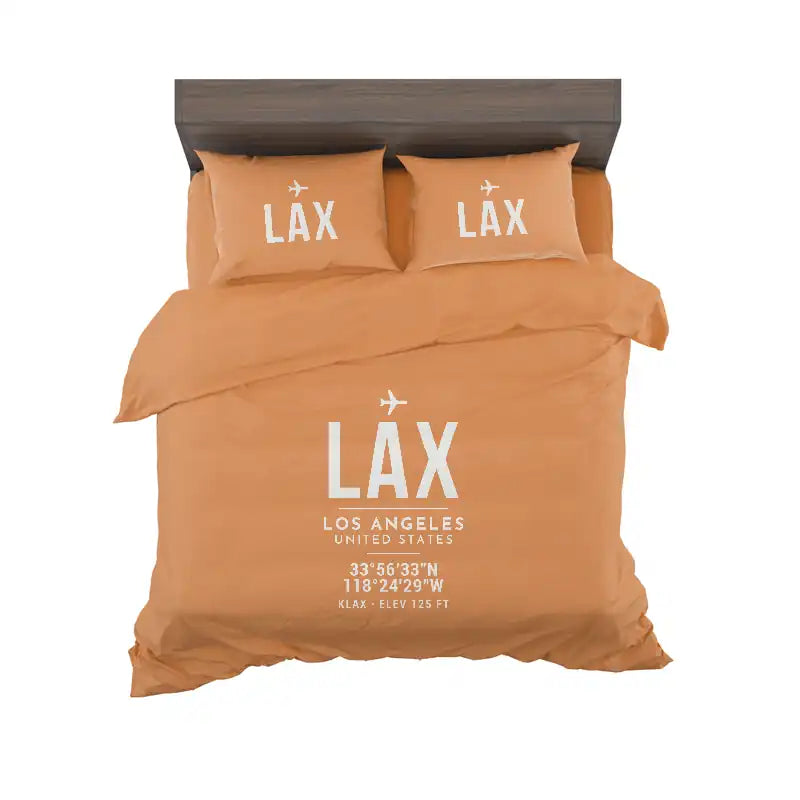 Los Angeles International Airport (LAX) Bedding Sets & Blankets - Bedding Set - ID Tag - Orange