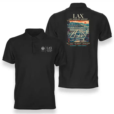 LAX - Poster - Double-Side Polo - Black