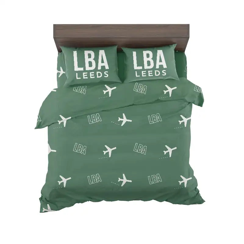 Leeds Bradford Airport (LBA) Bedding Sets & Blankets - Bedding Set - Pattern - Green