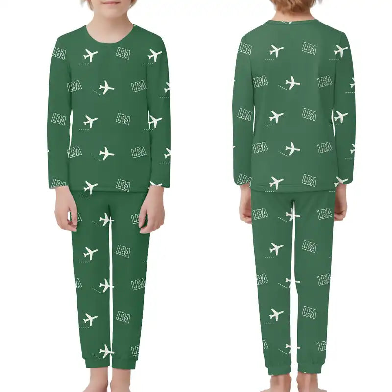 Leeds Bradford Airport (LBA) Pajamas - Children Pajamas - Green