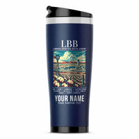 Thumbnail for Lubbock Preston Smith International Airport (LBB) Travel Mugs - Poster + Name - Stainless Steel (No Holder) - Dark Blue