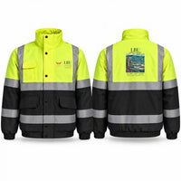 Thumbnail for Labuan Airport (LBU) Reflective Winter Jackets - Poster - Fluorescent Yellow & Navy