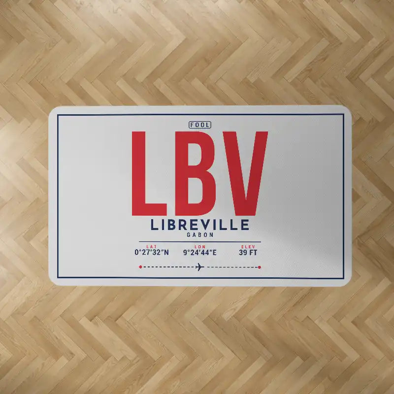 Leon-Mba International Airport (LBV) Carpets - Carpet Rectangle - ID Tag - Light Gray V2