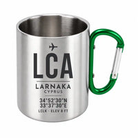 Thumbnail for Larnaka International Airport (LCA) Stainless Steel Mugs - ID Tag - Outdoors Mug - Green