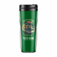 Thumbnail for Lecce Galatina Air Base (LCC) Travel Mugs - Badge + Name - Plastic (No Holder) - Green