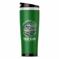 Thumbnail for Lake Charles Regional Airport (LCH) Travel Mugs - Badge + Name - Stainless Steel (No Holder) - Green