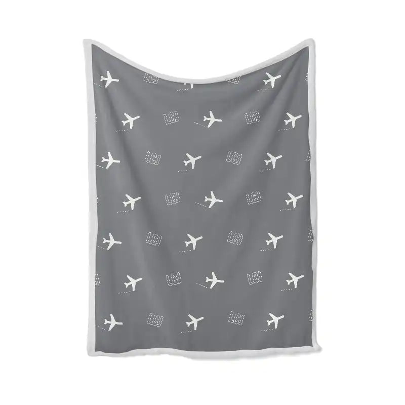 Łódź Władysław Reymont Airport (LCJ) Bedding Sets & Blankets - Blanket - Pattern - Gray