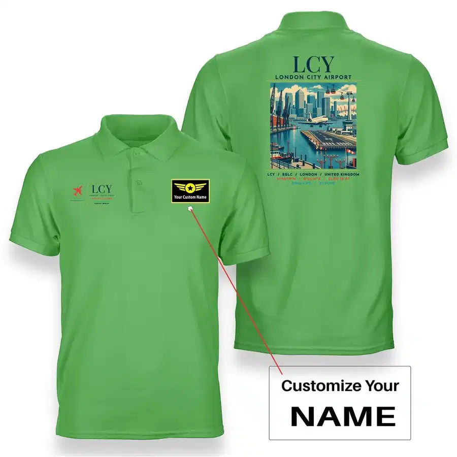 LCY - Poster - Double-Side Polo - Light Green + Name