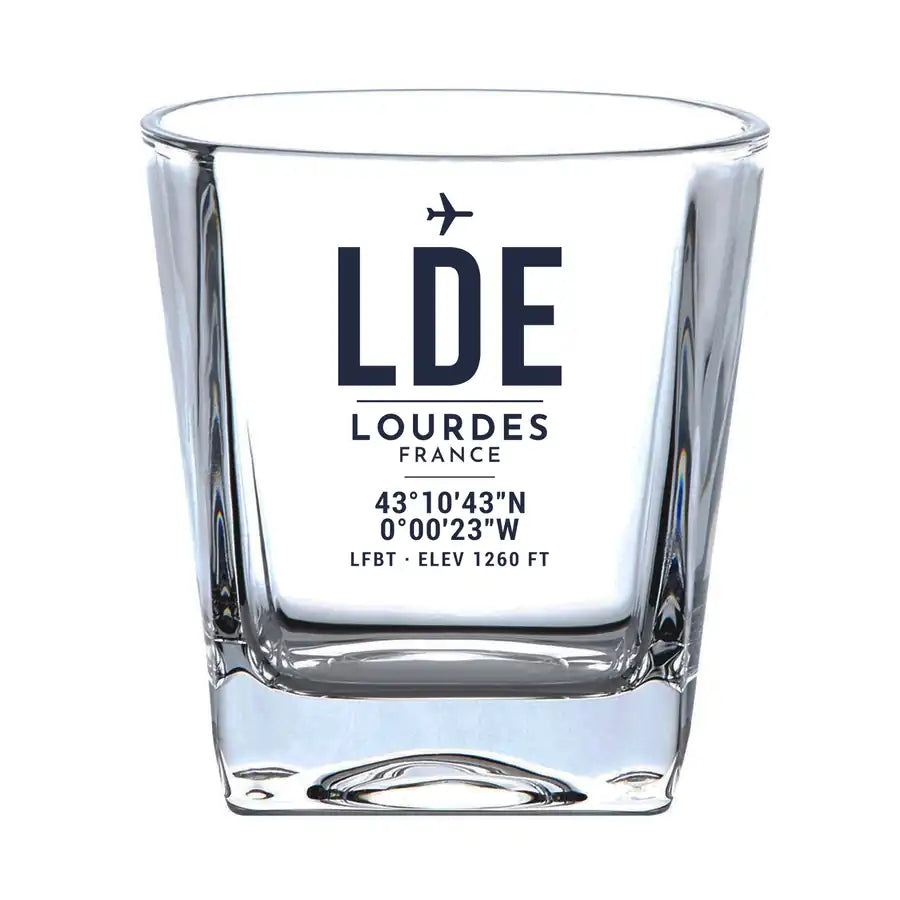 Tarbes–Lourdes–Pyrénées Airport (LDE) Glasses - ID Tag - Whiskey Glass