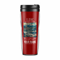 Thumbnail for Tarbes–Lourdes–Pyrénées Airport (LDE) Travel Mugs - Poster + Name - Plastic (No Holder) - Red