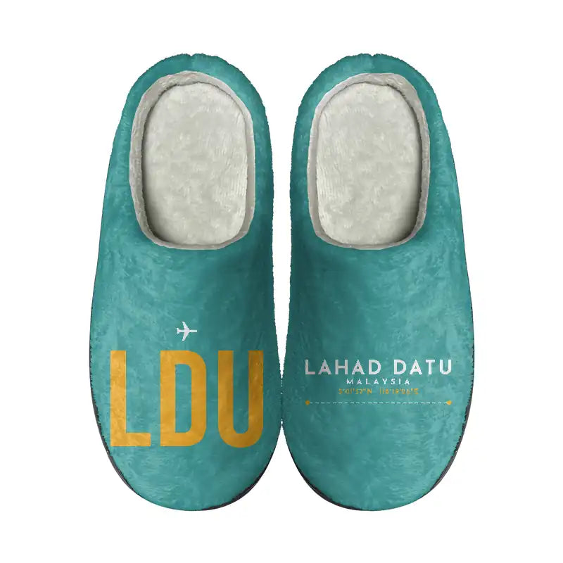 Lahad Datu Airport (LDU) Slippers & Flip Flops - Slippers - Cotton - Code - Different - Turquoise