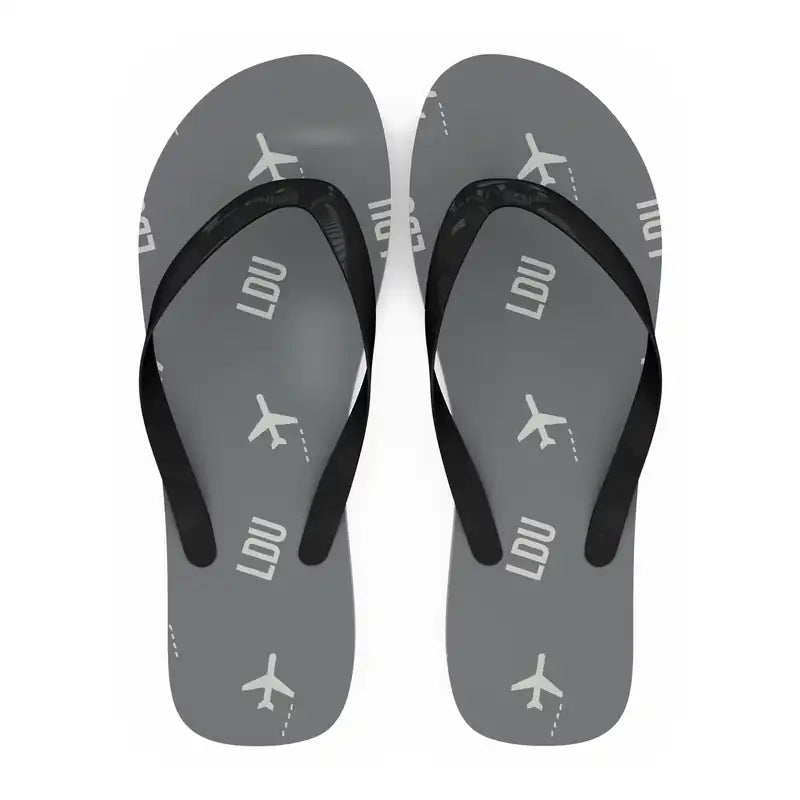 Lahad Datu Airport (LDU) Slippers & Flip Flops - Slippers - Flip Flops - Pattern - Gray