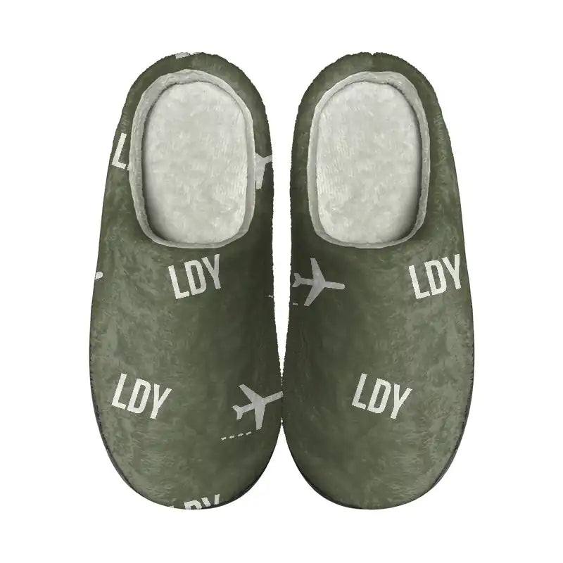 City of Derry Airport (LDY) Slippers & Flip Flops - Slippers - Cotton - Pattern - Green Army