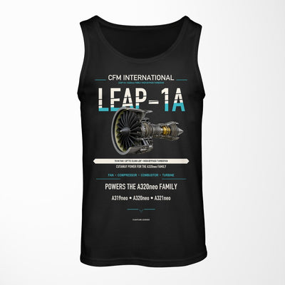 CFM LEAP-1A design on black tank top