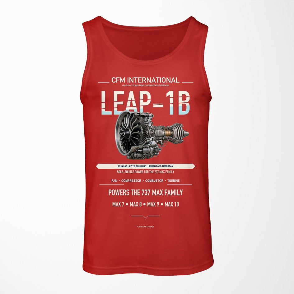CFM LEAP-1B design on red tank top
