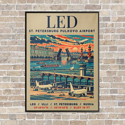 LED - Poster - Canvas Framed - Beige