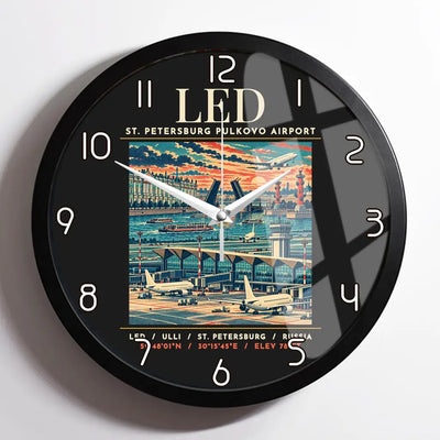 LED - Poster - Wall Clock Framed - Black