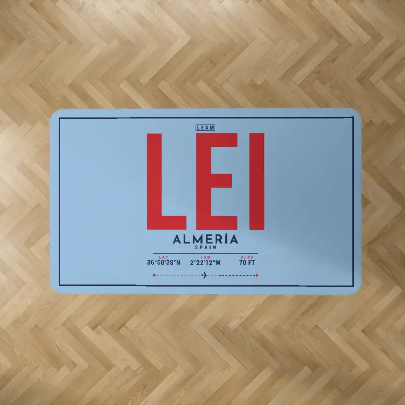 Almería Airport (LEI) Carpets - Carpet Rectangle - ID Tag - Light Blue