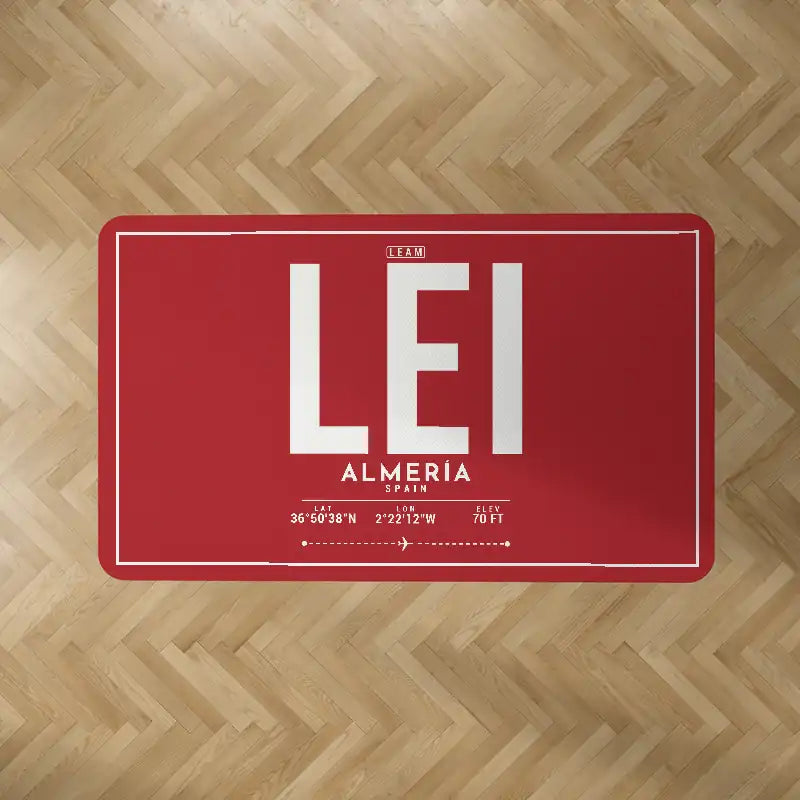 Almería Airport (LEI) Carpets - Carpet Rectangle - ID Tag - Red
