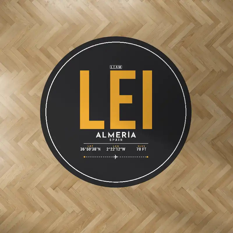Almería Airport (LEI) Carpets - Carpet Round - ID Tag - Black