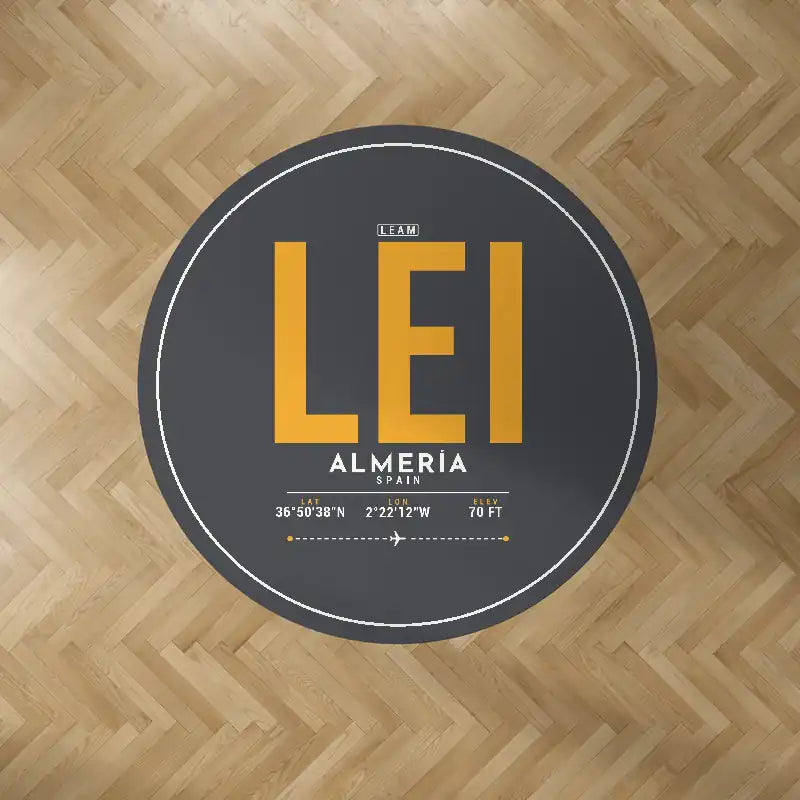 Almería Airport (LEI) Carpets - Carpet Round - ID Tag - Dark Gray