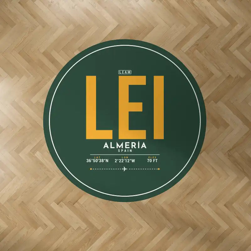 Almería Airport (LEI) Carpets - Carpet Round - ID Tag - Dark Green V2