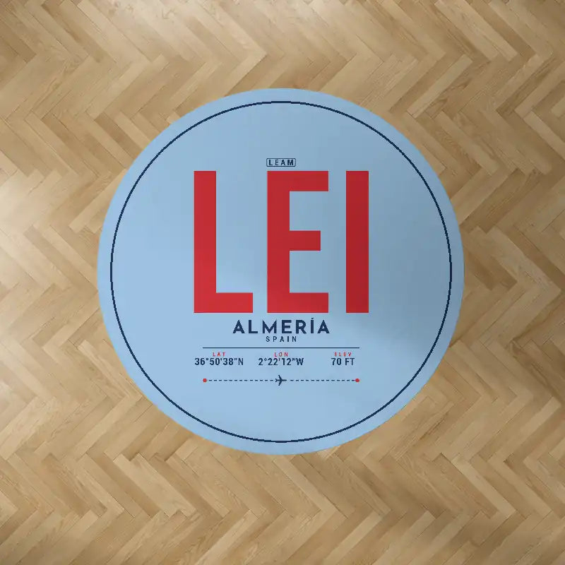 Almería Airport (LEI) Carpets - Carpet Round - ID Tag - Light Blue