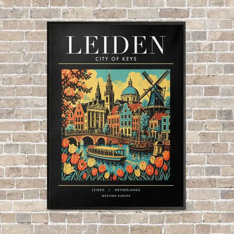 LEIDEN - Poster - Canvas Framed - Black