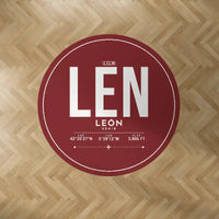 Thumbnail for León Airport (LEN) Carpets - Carpet Round - ID Tag - Dark Red