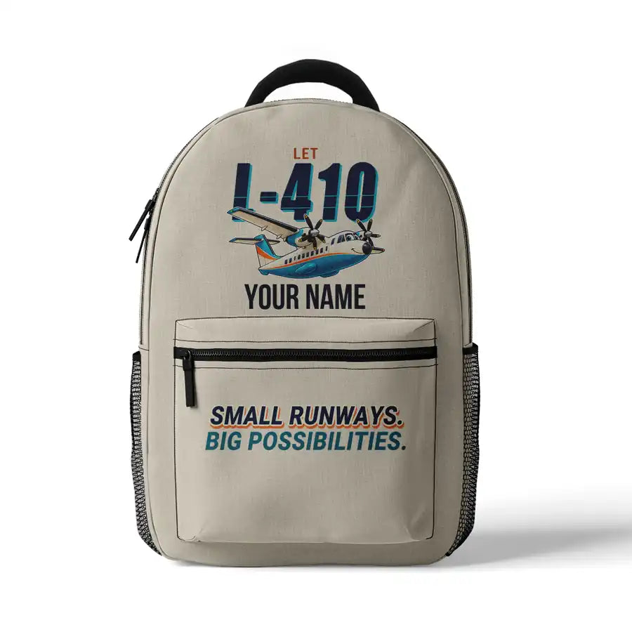 LET L-410 UVP-E20 - 3D Backpack - Cartoon + Name - Beige