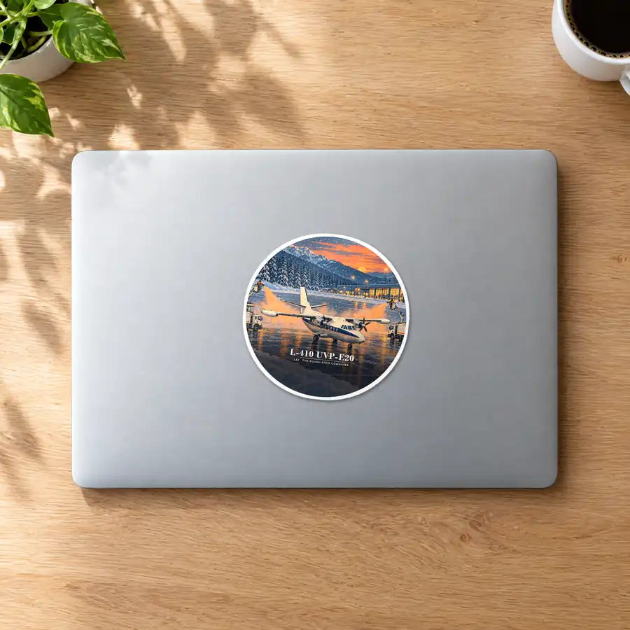 LET L-410 UVP-E20 - 3D - Circle Sticker - MacBook