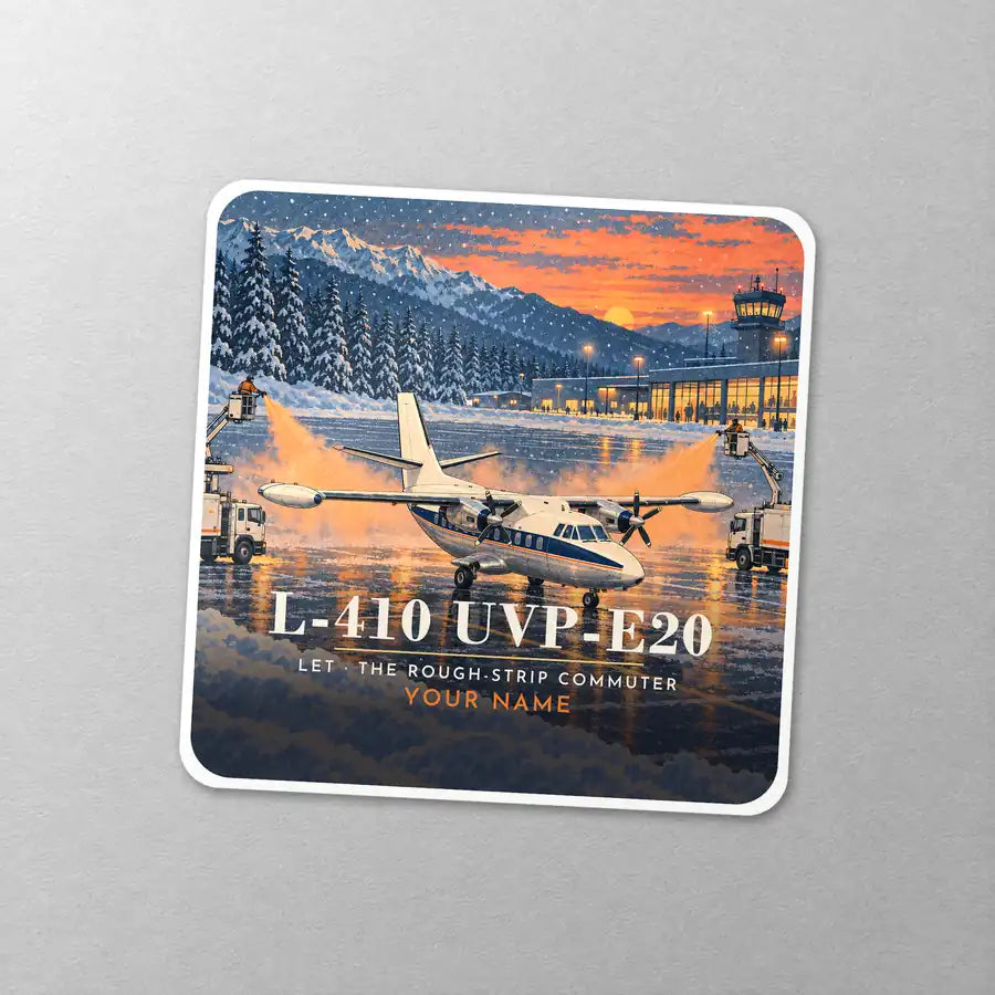 LET L-410 UVP-E20 - 3D + Name - Square Sticker - Close-up