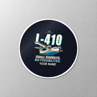 Thumbnail for LET L-410 UVP-E20 - Cartoon + Name - Circle Sticker - Close-up