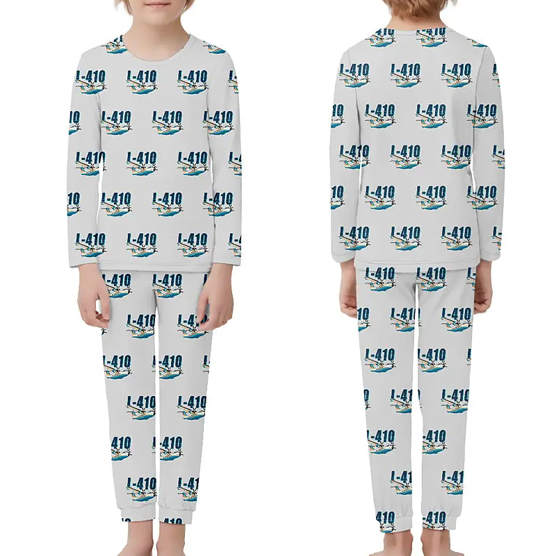 LET L-410 UVP-E20 - Children Pajamas - Cartoon Pattern - Light Gray