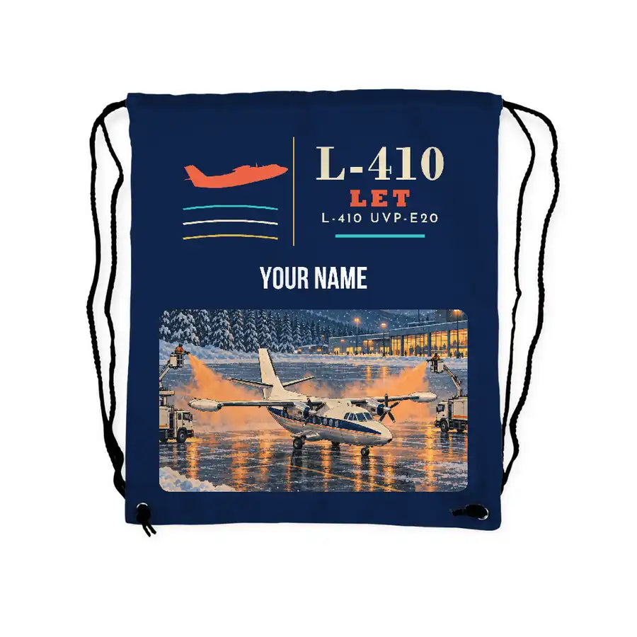 LET L-410 UVP-E20 - Drawstring Bag - Classic + Name - Dark Blue