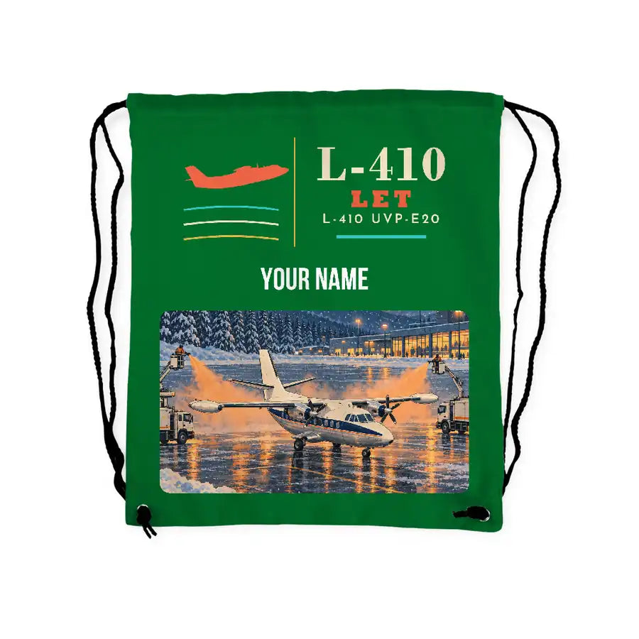 LET L-410 UVP-E20 - Drawstring Bag - Classic + Name - Green