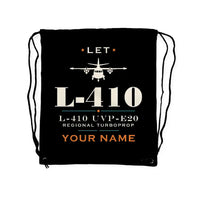 Thumbnail for LET L-410 UVP-E20 - Drawstring Bag - Heritage + Name - Black