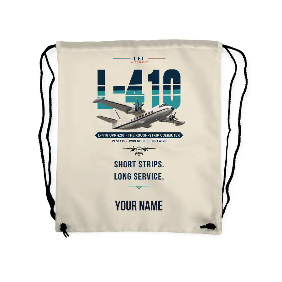 LET L-410 UVP-E20 - Drawstring Bag - Original + Name - Beige