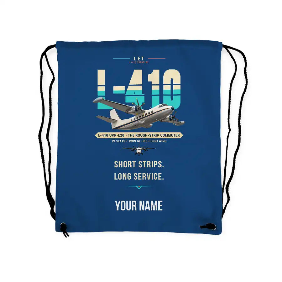 LET L-410 UVP-E20 - Drawstring Bag - Original + Name - Blue