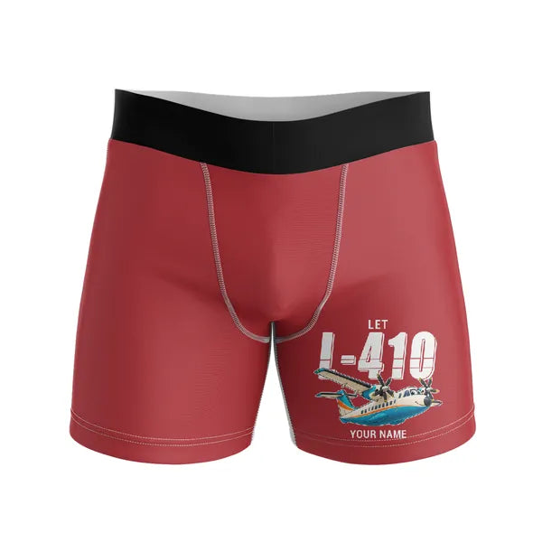 LET L-410 UVP-E20 - Men Boxers - Cartoon + Name - Red