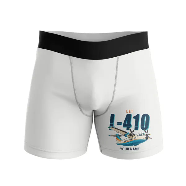LET L-410 UVP-E20 - Men Boxers - Cartoon + Name - White