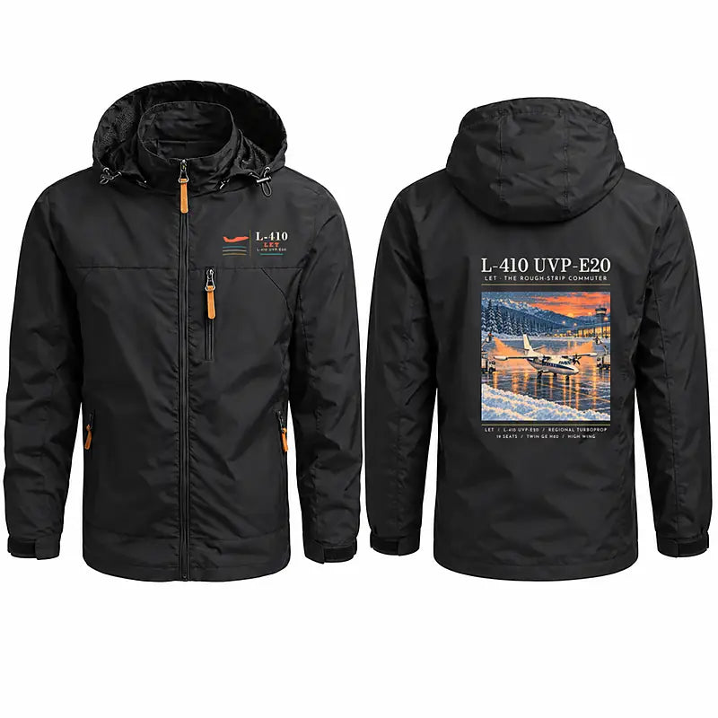 LET L-410 UVP-E20 Stylish Jackets - Hooded Windbreaker - Poster - Black