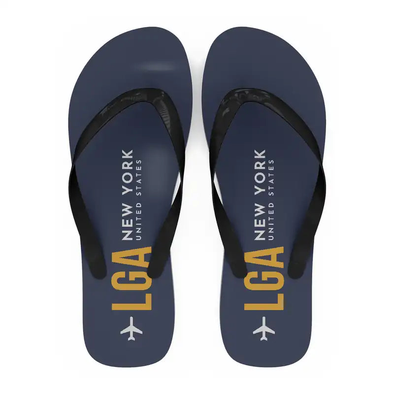 New York LaGuardia Airport (LGA) Slippers & Flip Flops - Slippers - Flip Flops - Code - Navy Blue