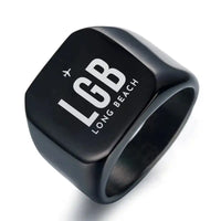 Thumbnail for Long Beach Airport (Daugherty Field) (LGB) Rings - Ring - Black