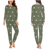 Thumbnail for Liège Airport (LGG) Pajamas - Women Pajamas - Green Army