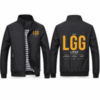 Thumbnail for Liège Airport (LGG) Stylish Jackets - Stand Collar - Tag - Black