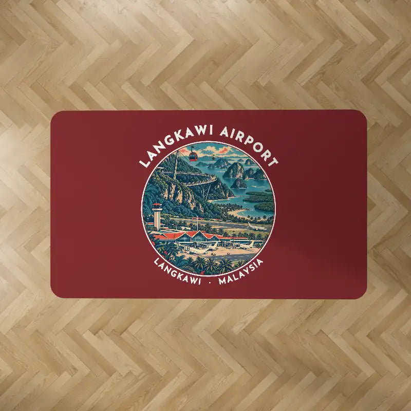 Langkawi International Airport (LGK) Carpets - Carpet Rectangle - Badge - Dark Red V2