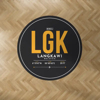 Thumbnail for Langkawi International Airport (LGK) Carpets - Carpet Round - ID Tag - Black V2