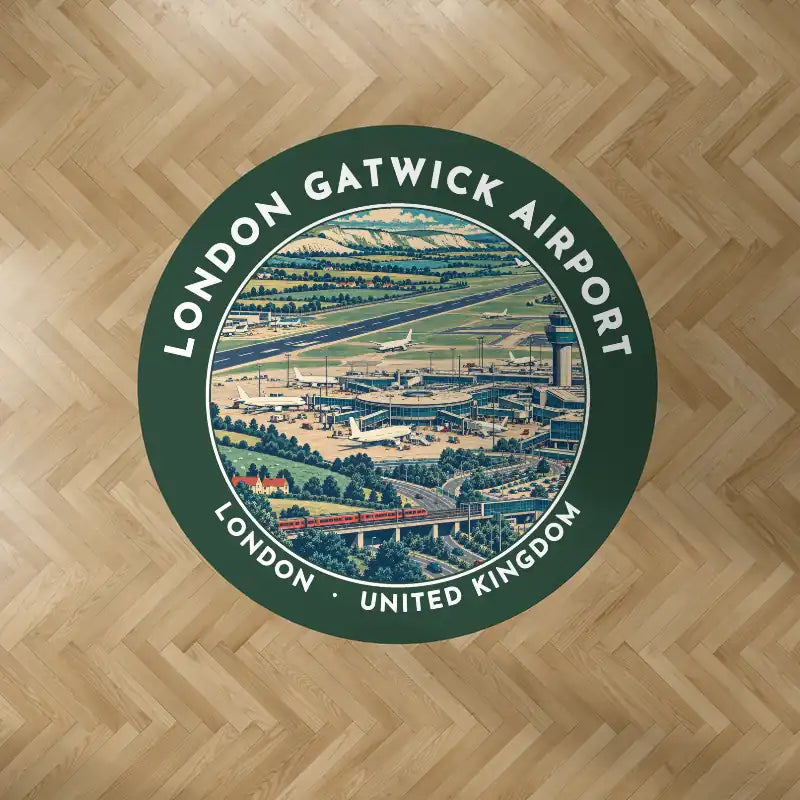 London Gatwick Airport (LGW) Carpets - Carpet Round - Badge - Dark Green