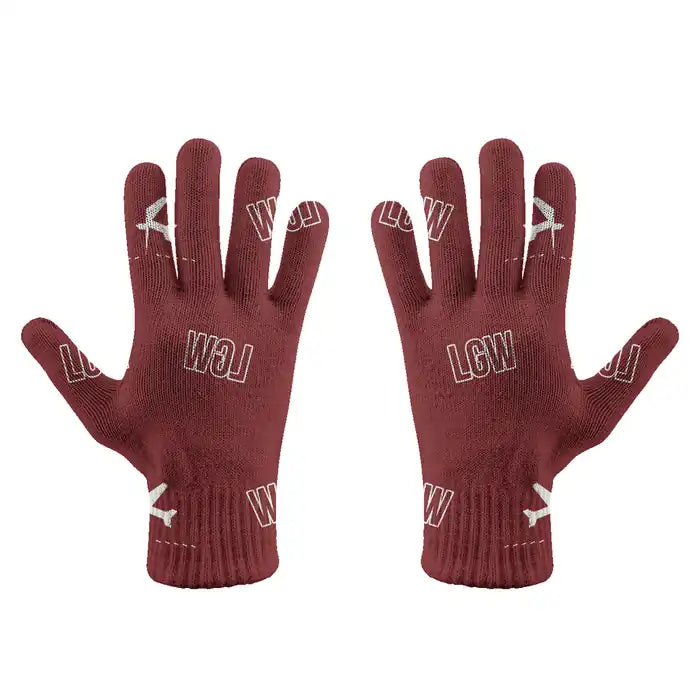 London Gatwick Airport (LGW) Gloves - Gloves - Full - Pattern - Dark Red